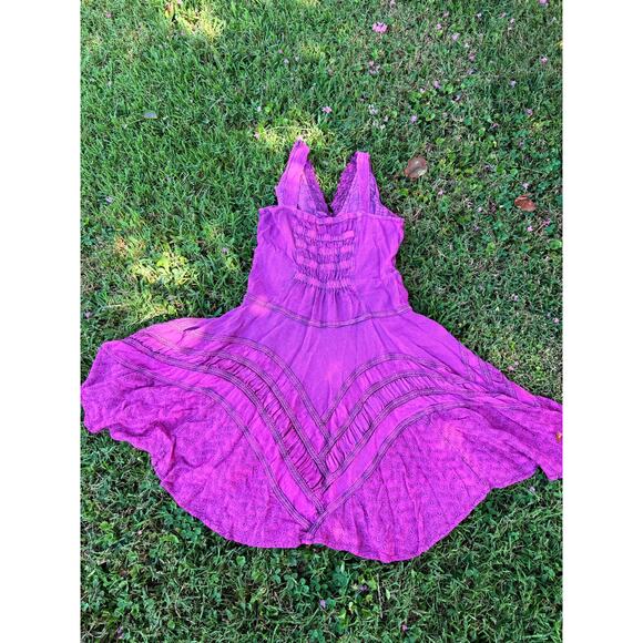 90s Vintage Boho Purple dress S/M - Picture 4 of 5
